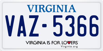VA license plate VAZ5366