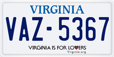 VA license plate VAZ5367