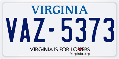 VA license plate VAZ5373