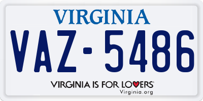 VA license plate VAZ5486
