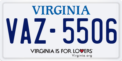 VA license plate VAZ5506