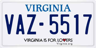 VA license plate VAZ5517