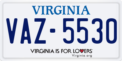 VA license plate VAZ5530