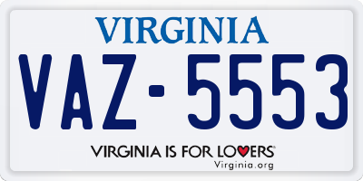 VA license plate VAZ5553