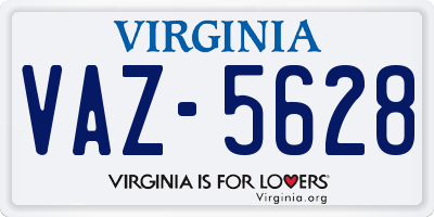 VA license plate VAZ5628
