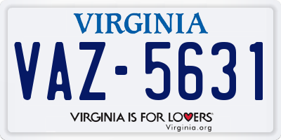 VA license plate VAZ5631
