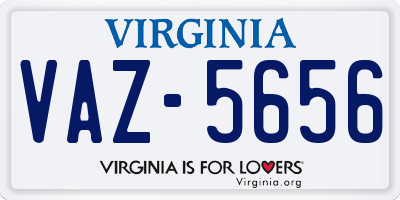 VA license plate VAZ5656