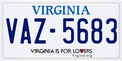 VA license plate VAZ5683
