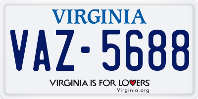 VA license plate VAZ5688