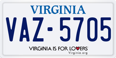 VA license plate VAZ5705