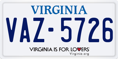 VA license plate VAZ5726