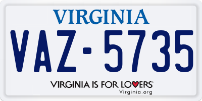 VA license plate VAZ5735