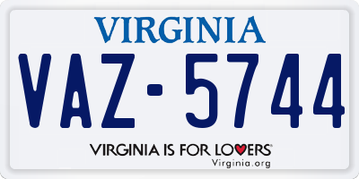 VA license plate VAZ5744