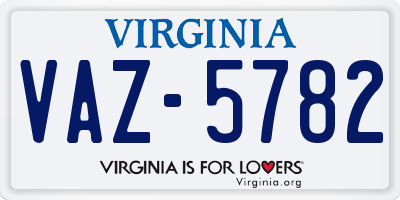VA license plate VAZ5782