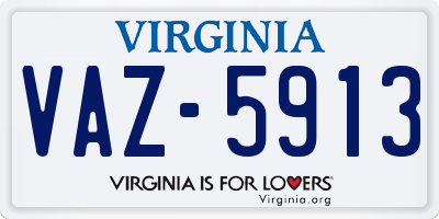 VA license plate VAZ5913