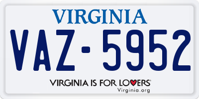 VA license plate VAZ5952