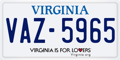 VA license plate VAZ5965