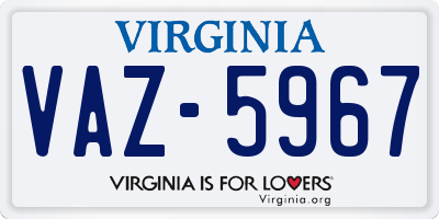 VA license plate VAZ5967