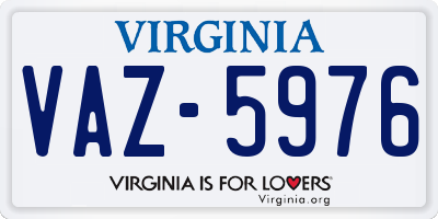 VA license plate VAZ5976