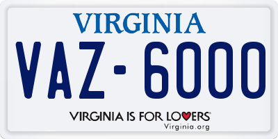 VA license plate VAZ6000