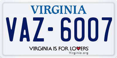 VA license plate VAZ6007