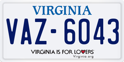VA license plate VAZ6043