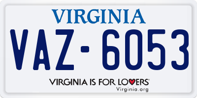 VA license plate VAZ6053
