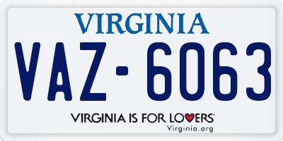 VA license plate VAZ6063
