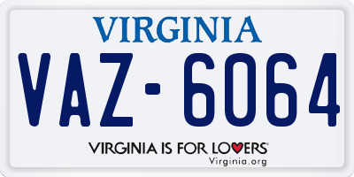 VA license plate VAZ6064