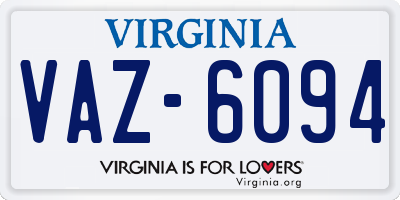 VA license plate VAZ6094