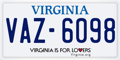 VA license plate VAZ6098