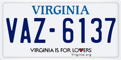 VA license plate VAZ6137
