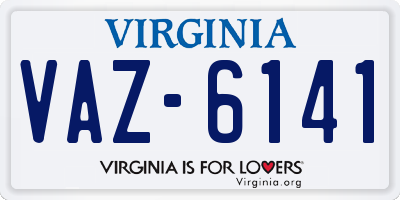 VA license plate VAZ6141
