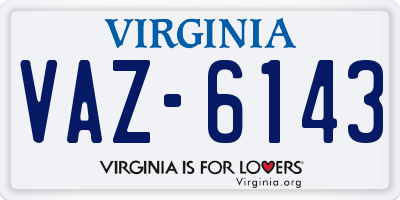 VA license plate VAZ6143