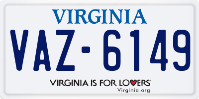 VA license plate VAZ6149