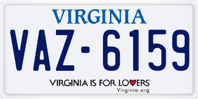VA license plate VAZ6159