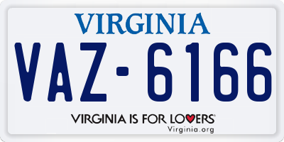 VA license plate VAZ6166