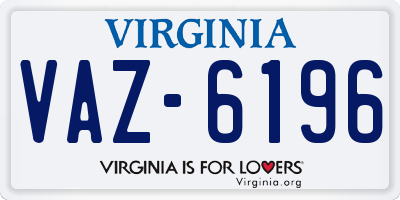 VA license plate VAZ6196
