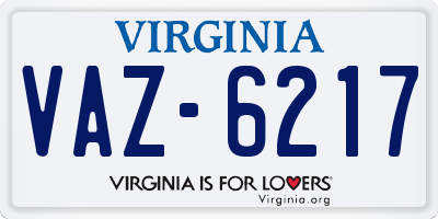 VA license plate VAZ6217