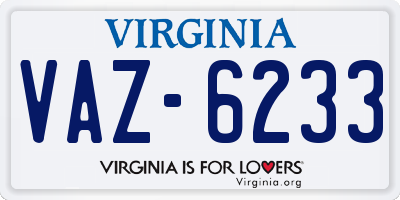 VA license plate VAZ6233