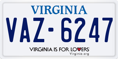 VA license plate VAZ6247