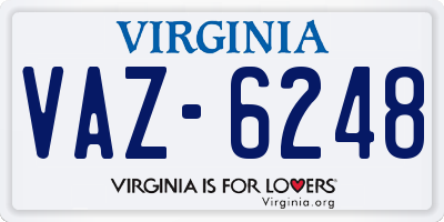 VA license plate VAZ6248