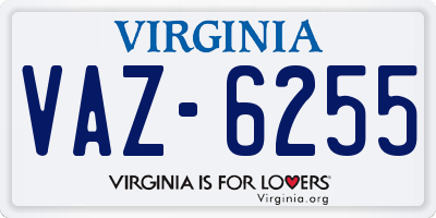 VA license plate VAZ6255