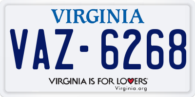 VA license plate VAZ6268