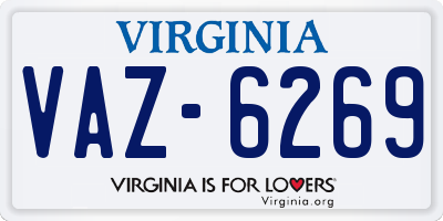 VA license plate VAZ6269