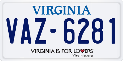 VA license plate VAZ6281