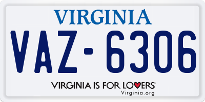 VA license plate VAZ6306