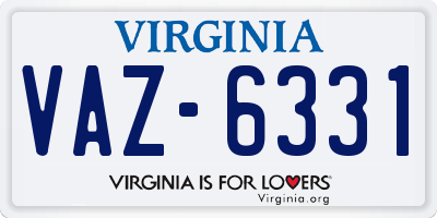 VA license plate VAZ6331