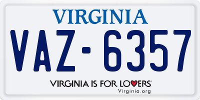 VA license plate VAZ6357