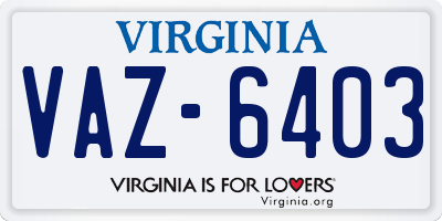 VA license plate VAZ6403